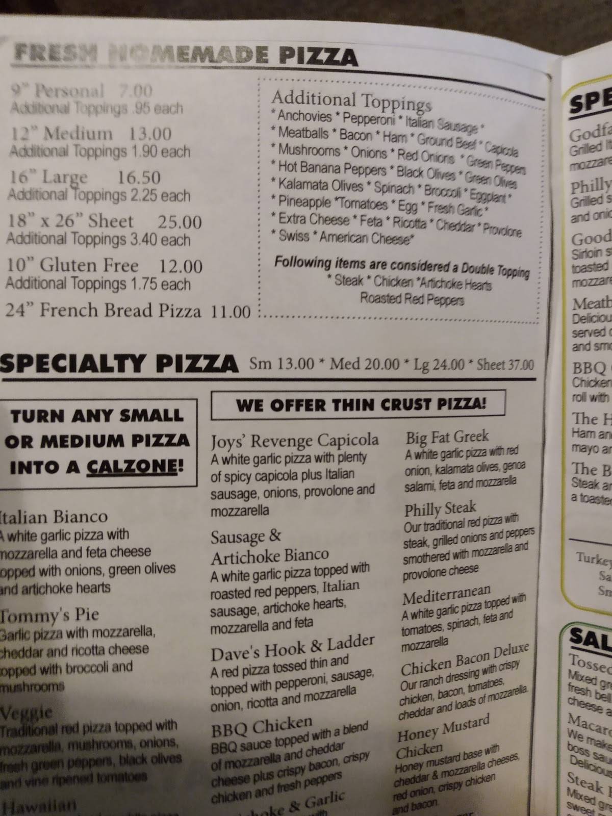 Menu at Crust Pizza Kitchen pizzeria, East Rochester