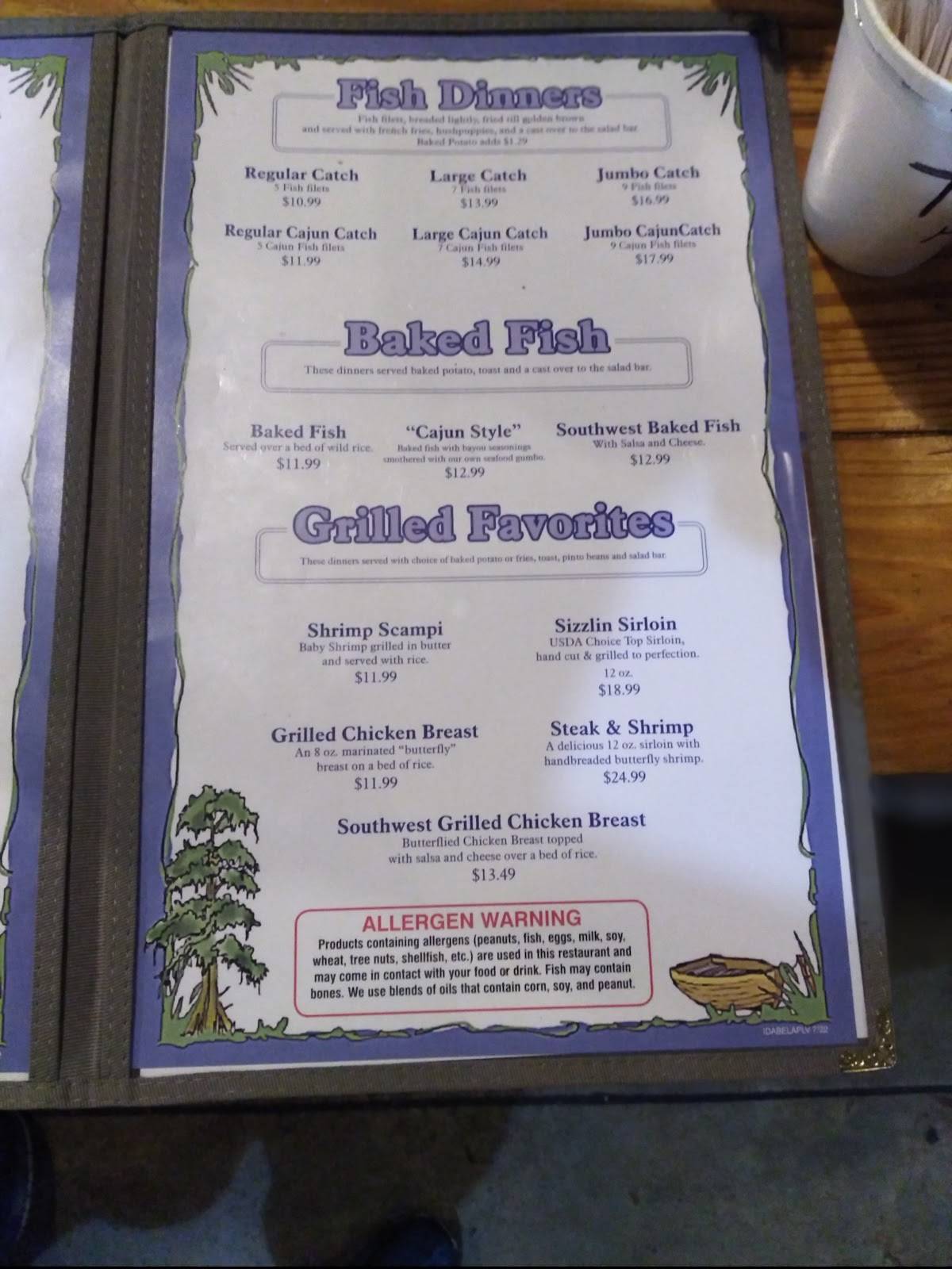 Menu at David Beard's Catfish, Seafood And Steak House restaurant