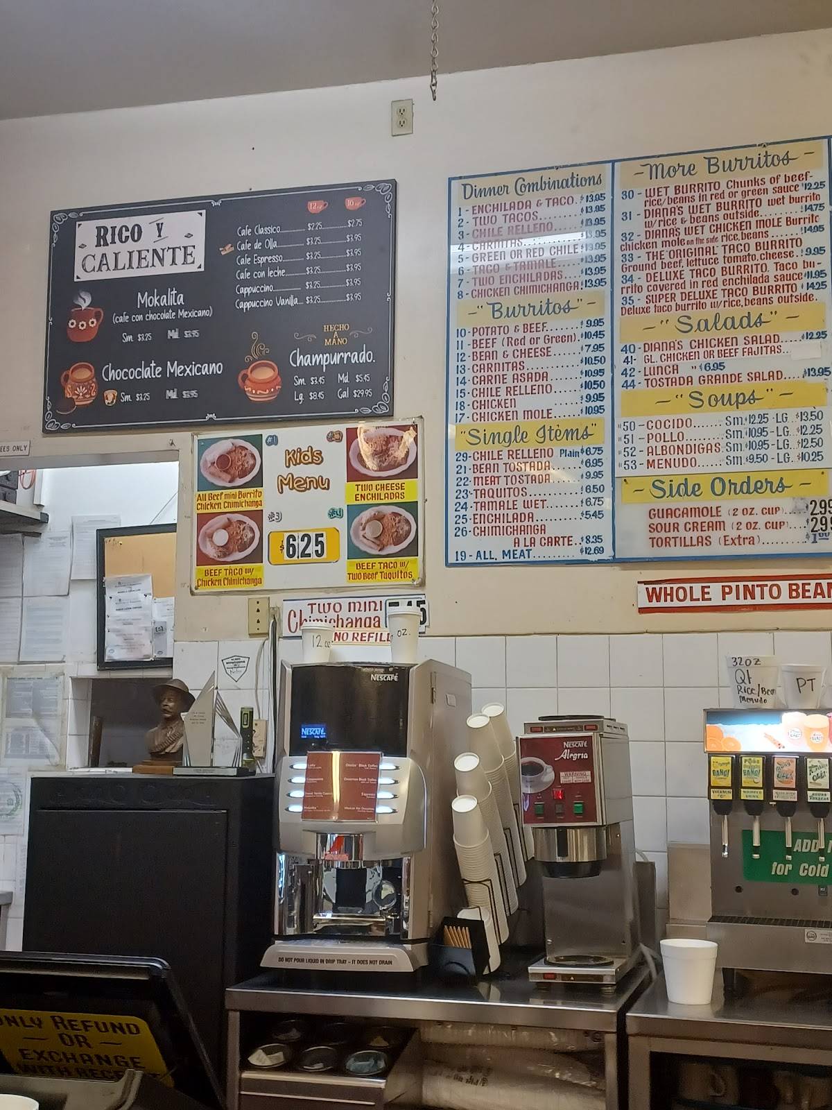 Menu at Diana's Carson La Bonita Restaurant, Carson