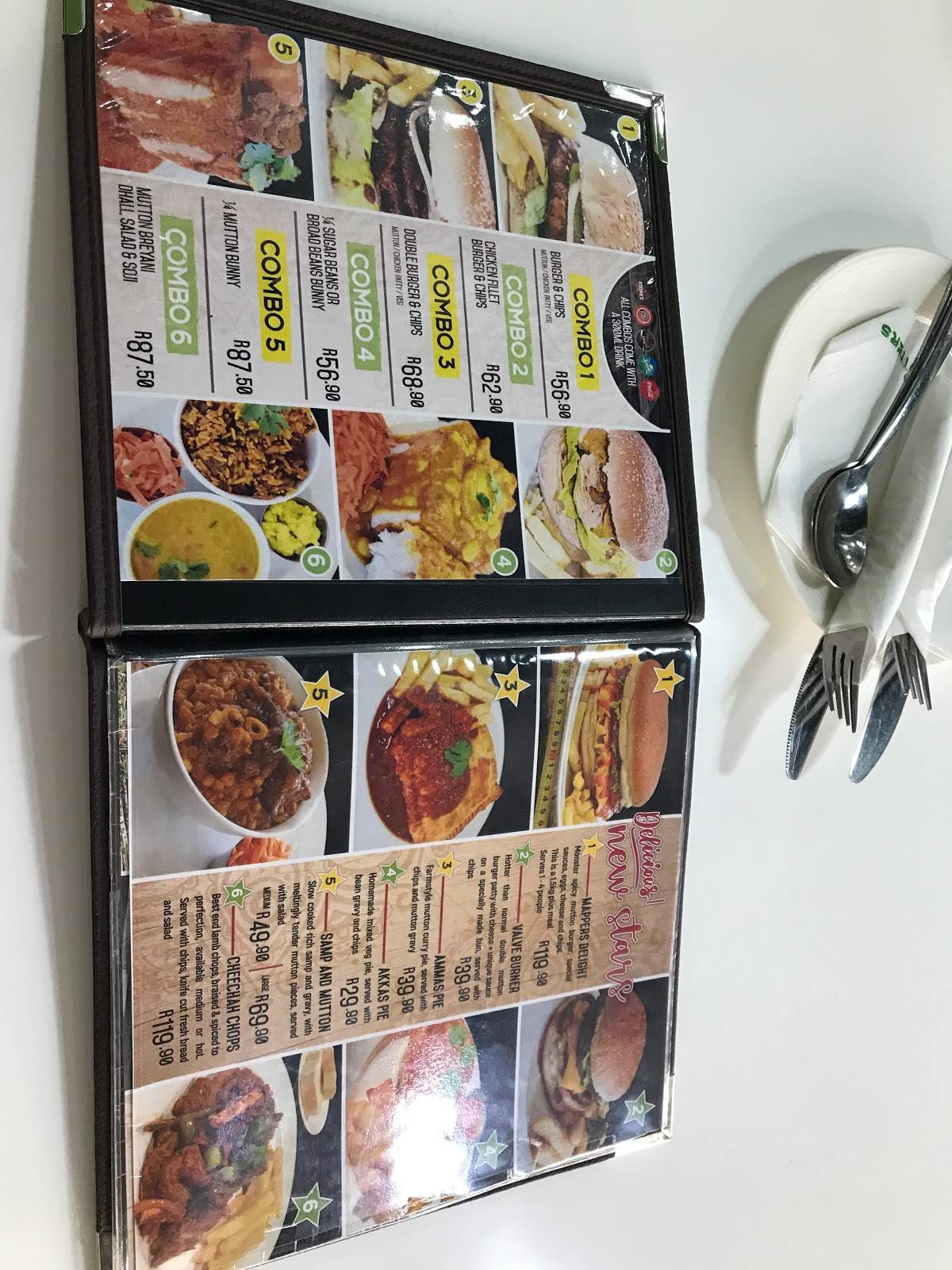 Menu at CaneCutters Umhlanga restaurant, Durban, 70 Horizon Views