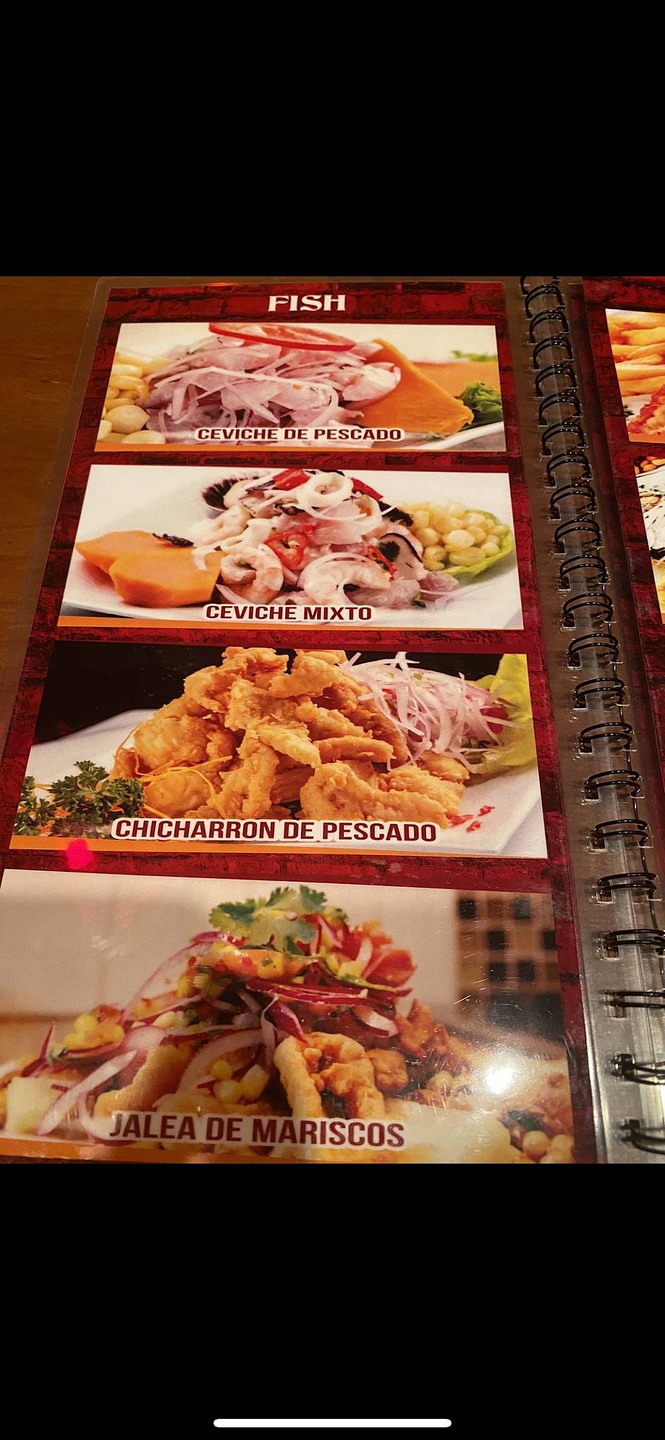 Menu at El Patio Latino Peruvian Restaurant, Sarasota