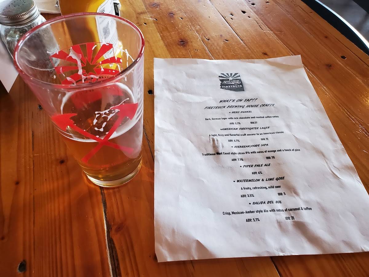 Menu at Firetruck Brewing Company, East pub & bar, Tucson, E Tanque