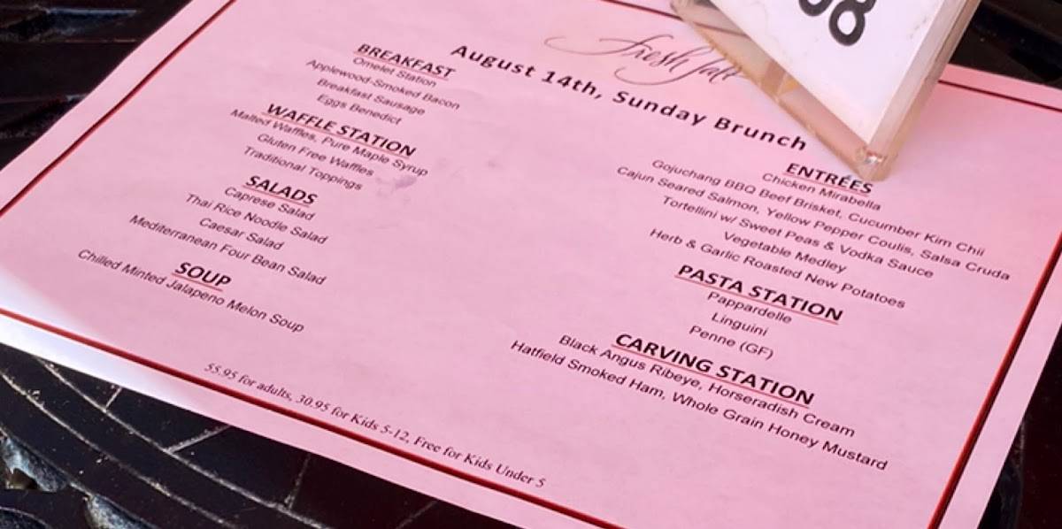 Menu at Fresh Salt restaurant, Old Saybrook