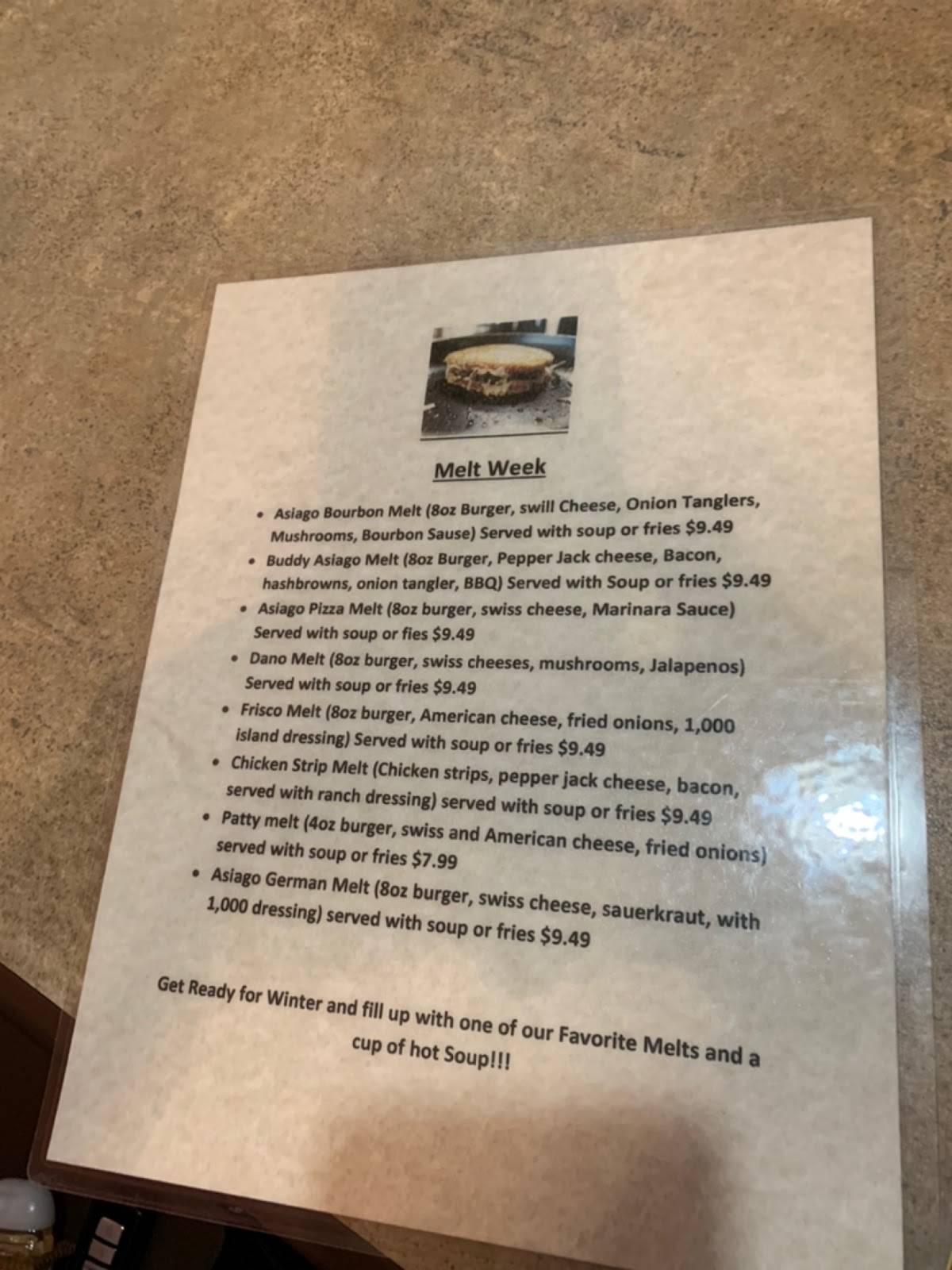 Menu at Frieds Family Restaurant, Mandan