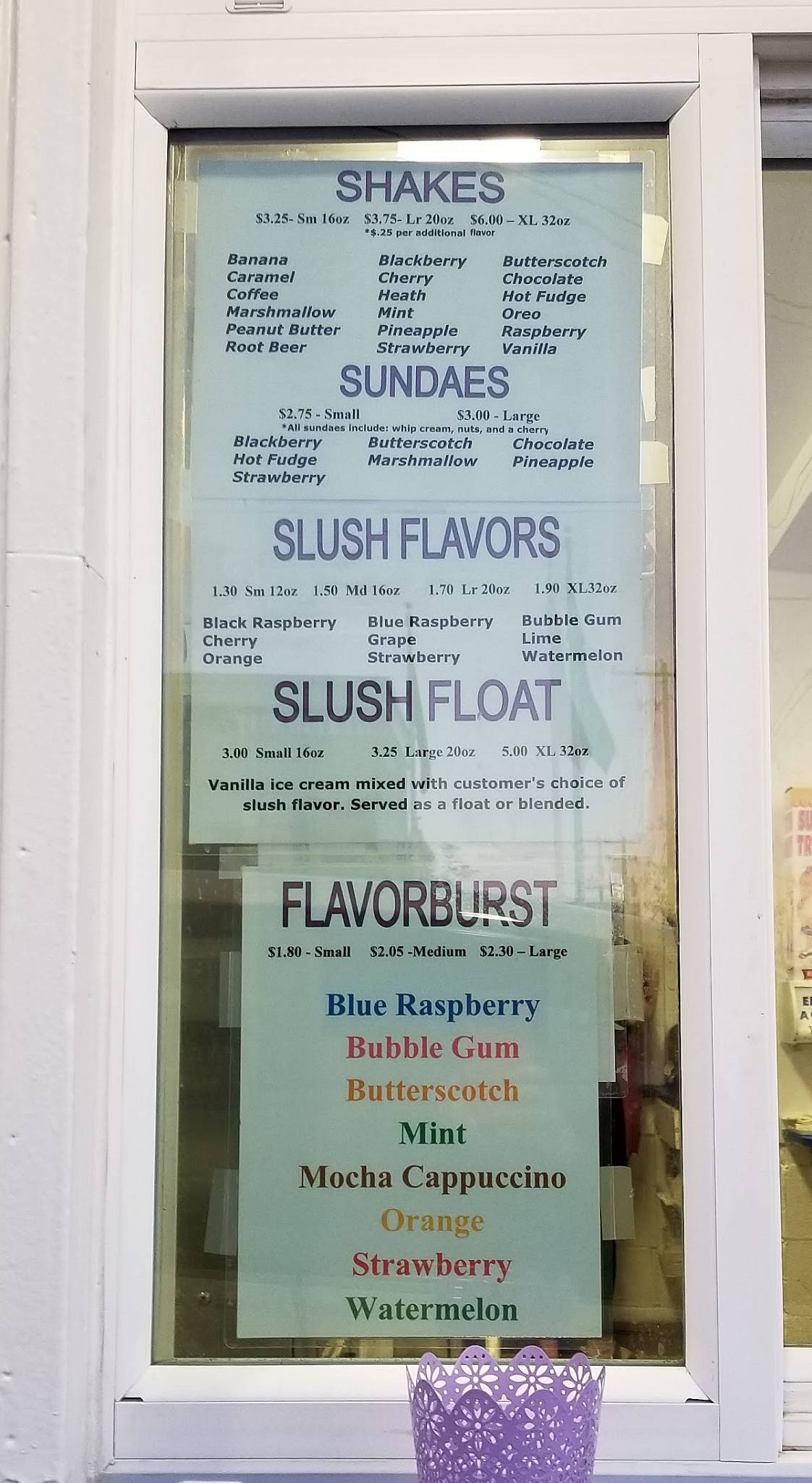 Menu at Hasty Freez restaurant, Albany