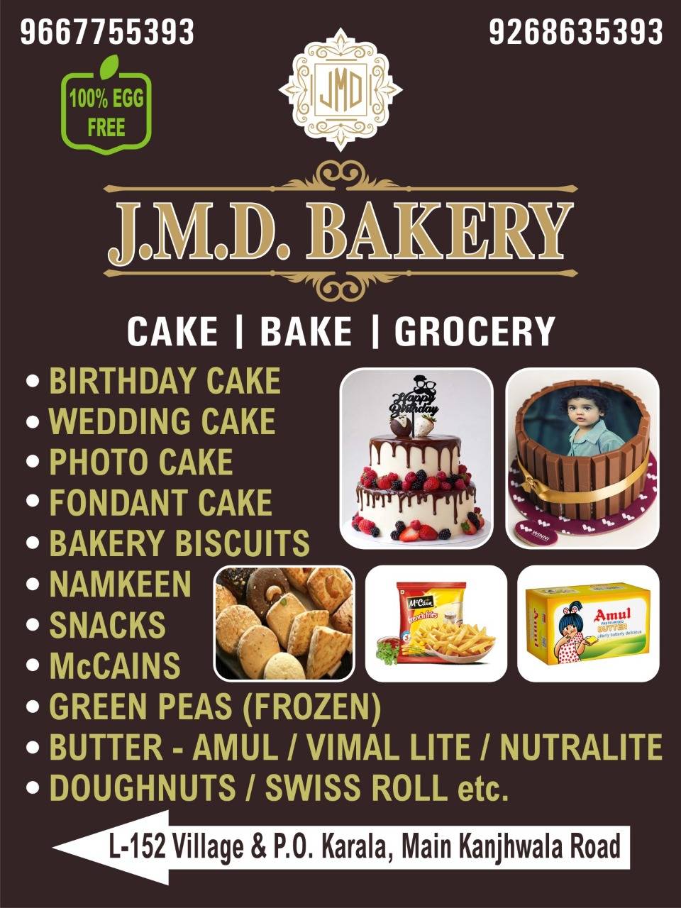 Menu at J.M.D Bakery, Delhi