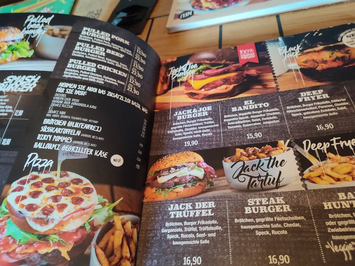 Menu at Jack & Joe Steak and Burger Club, Maribor