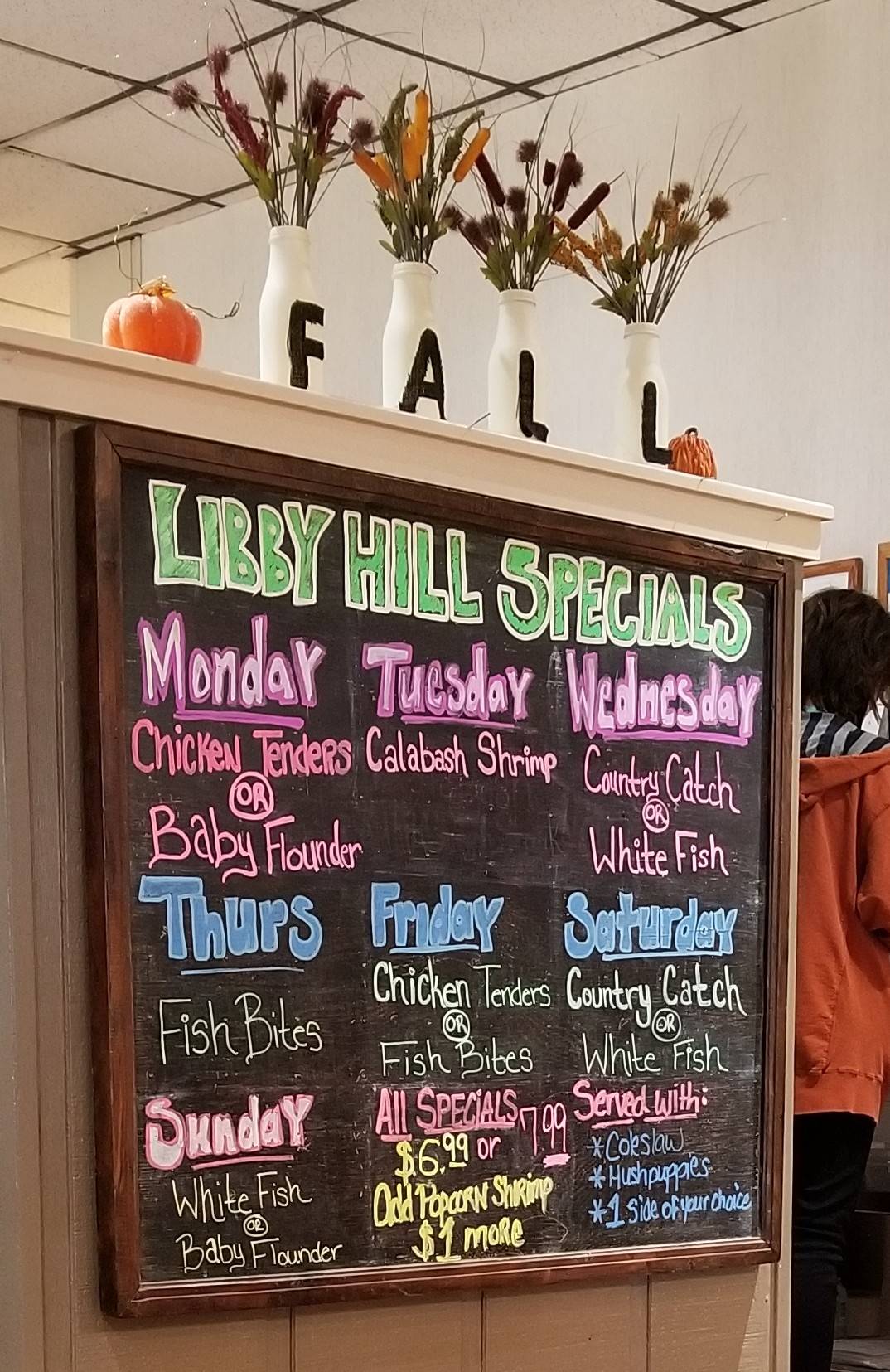 Menu at Libby Hill Seafood (Mt. Airy) restaurant, Mount Airy