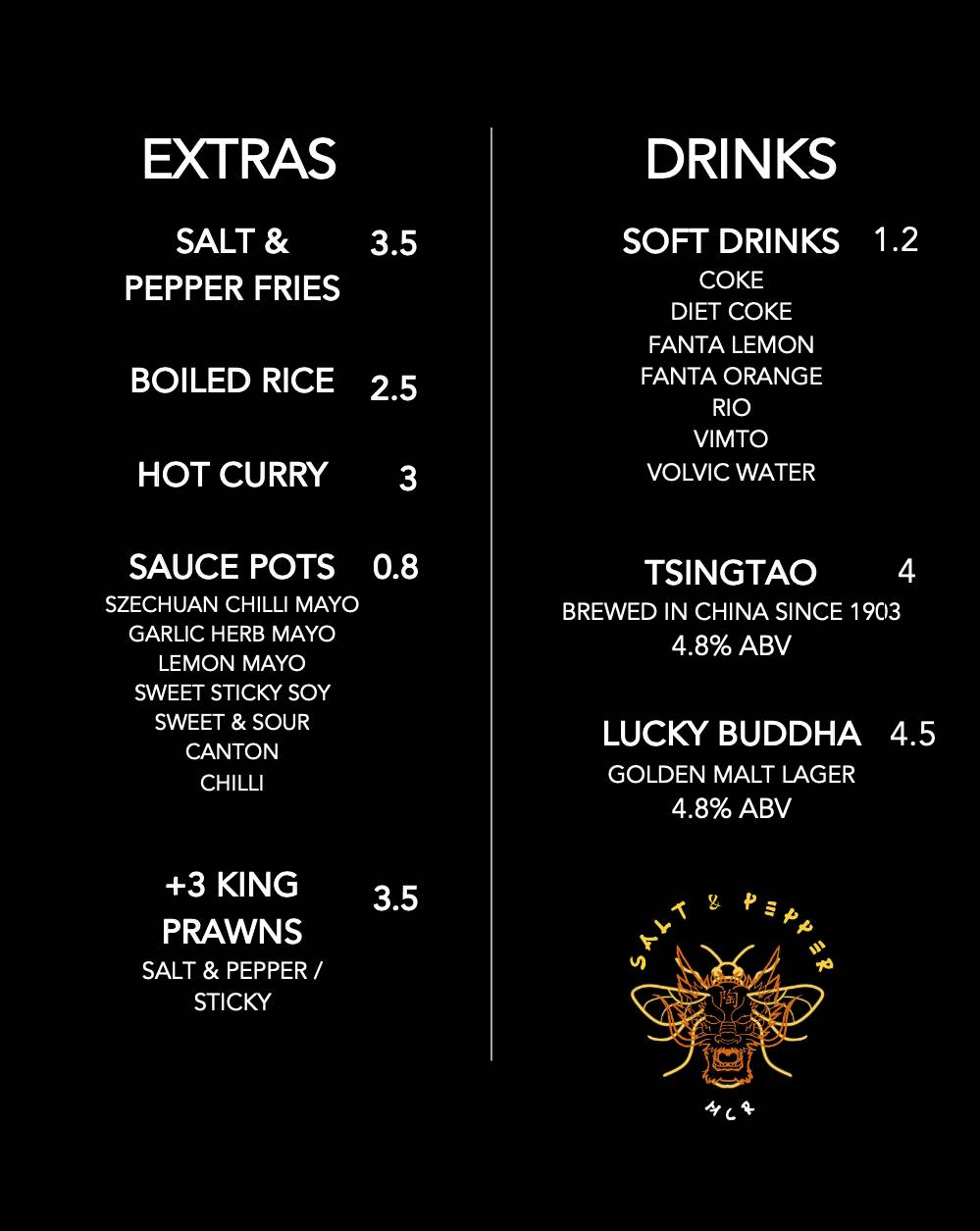 Menu at Salt & Pepper restaurant, Manchester, 6062 High St
