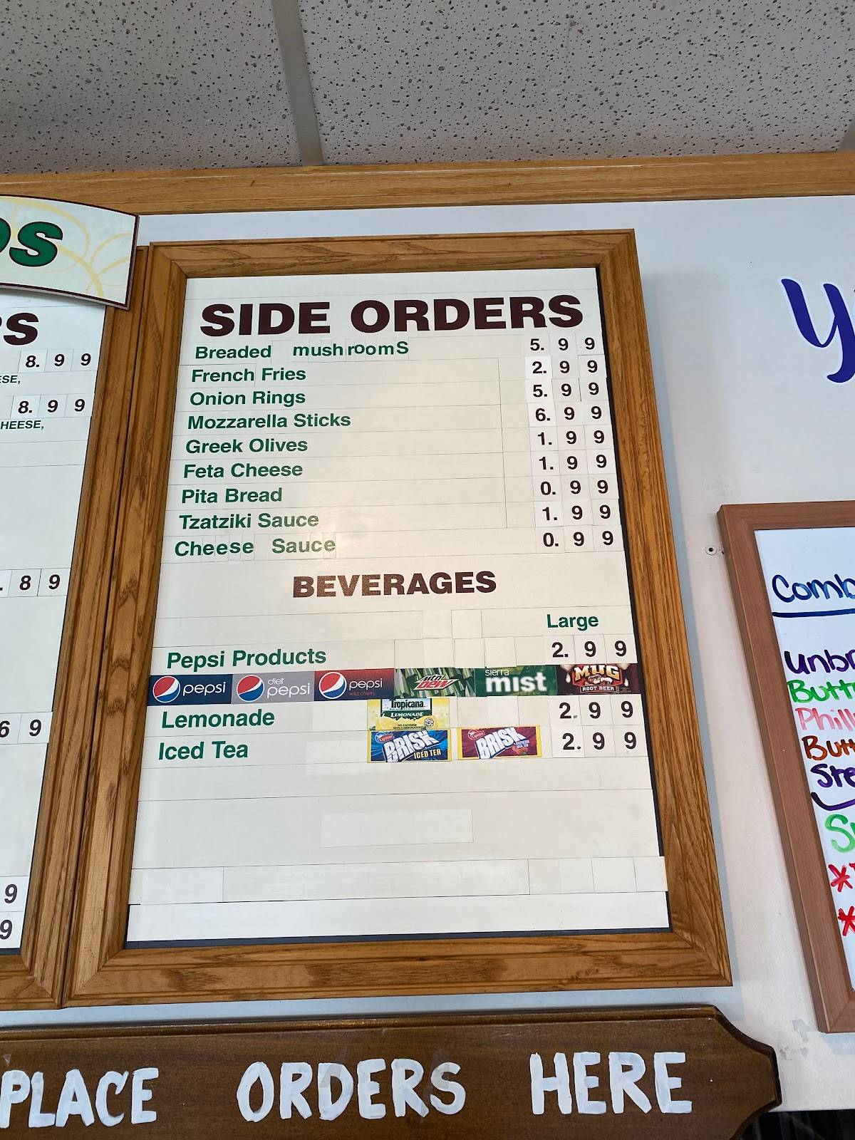 Menu at Olympic Gyros restaurant, Davenport