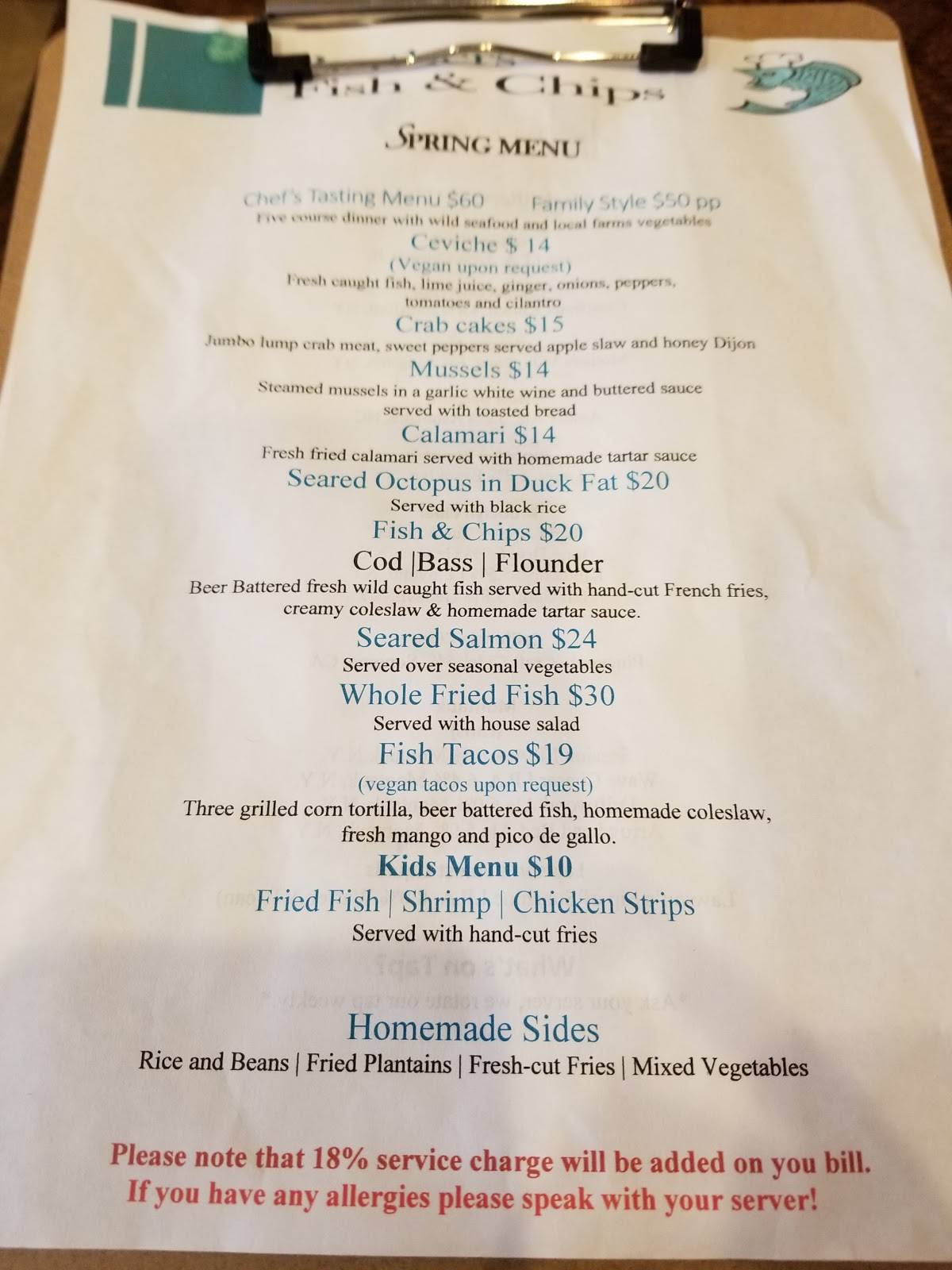 Menu at Brothers Fish & Chips pub & bar, Ossining, 172 N Highland Ave