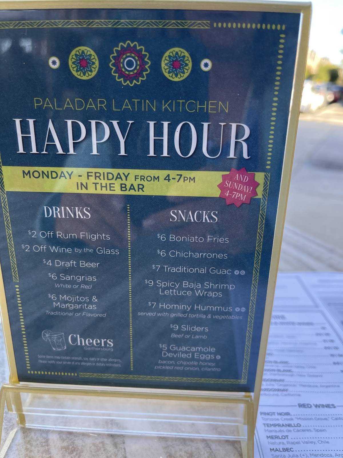 Menu at Paladar Latin Kitchen Gaithersburg pub & bar, Gaithersburg