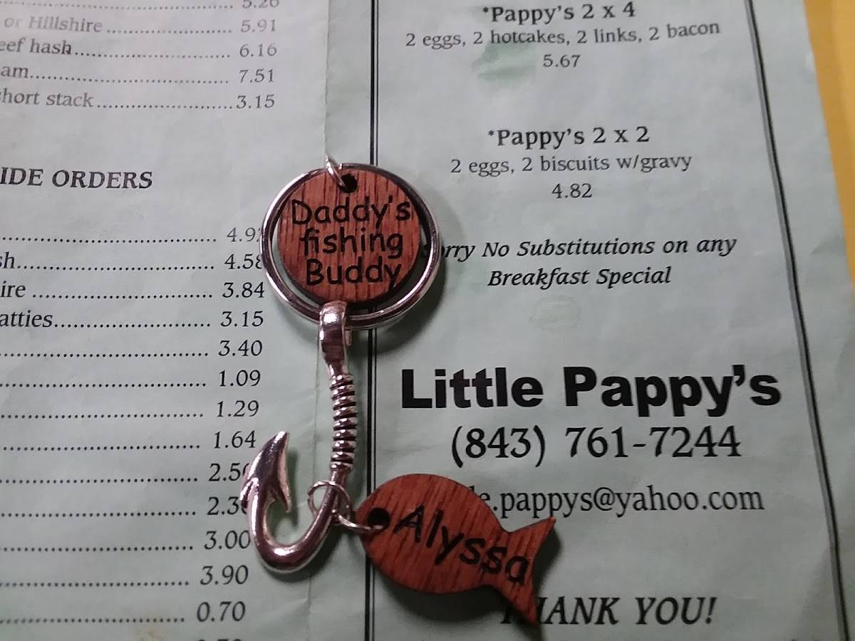 Menu at Pappy's Jr restaurant, Moncks Corner
