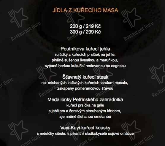 Petřínské terasy menu