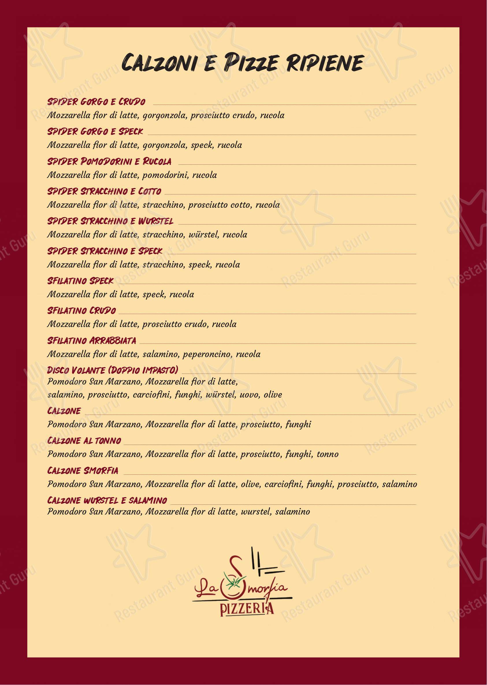 Menu da La Smorfia pizzeria, Venaria Reale