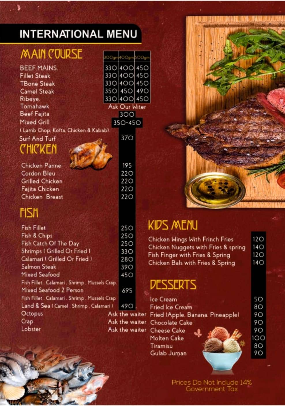 Speisekarte von Red Dragon - Asian Kitchen & Bar, Hurghada