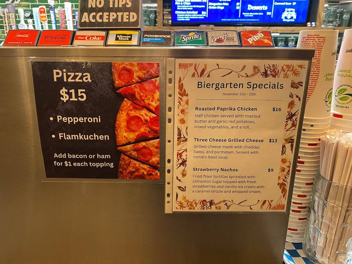 Menu at Biergarten Restaurant, Farmington
