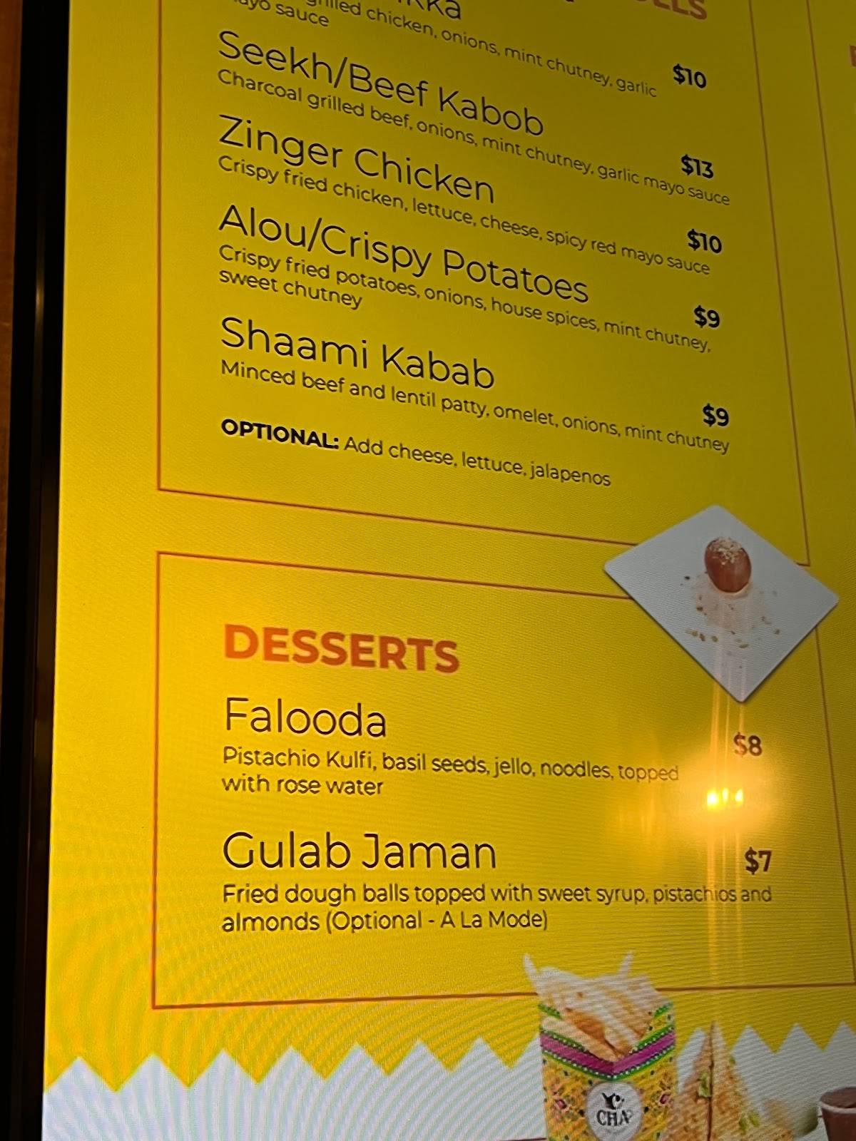 Menu at CHA Street Food (Tysons Corner Mall) restaurant, Tysons