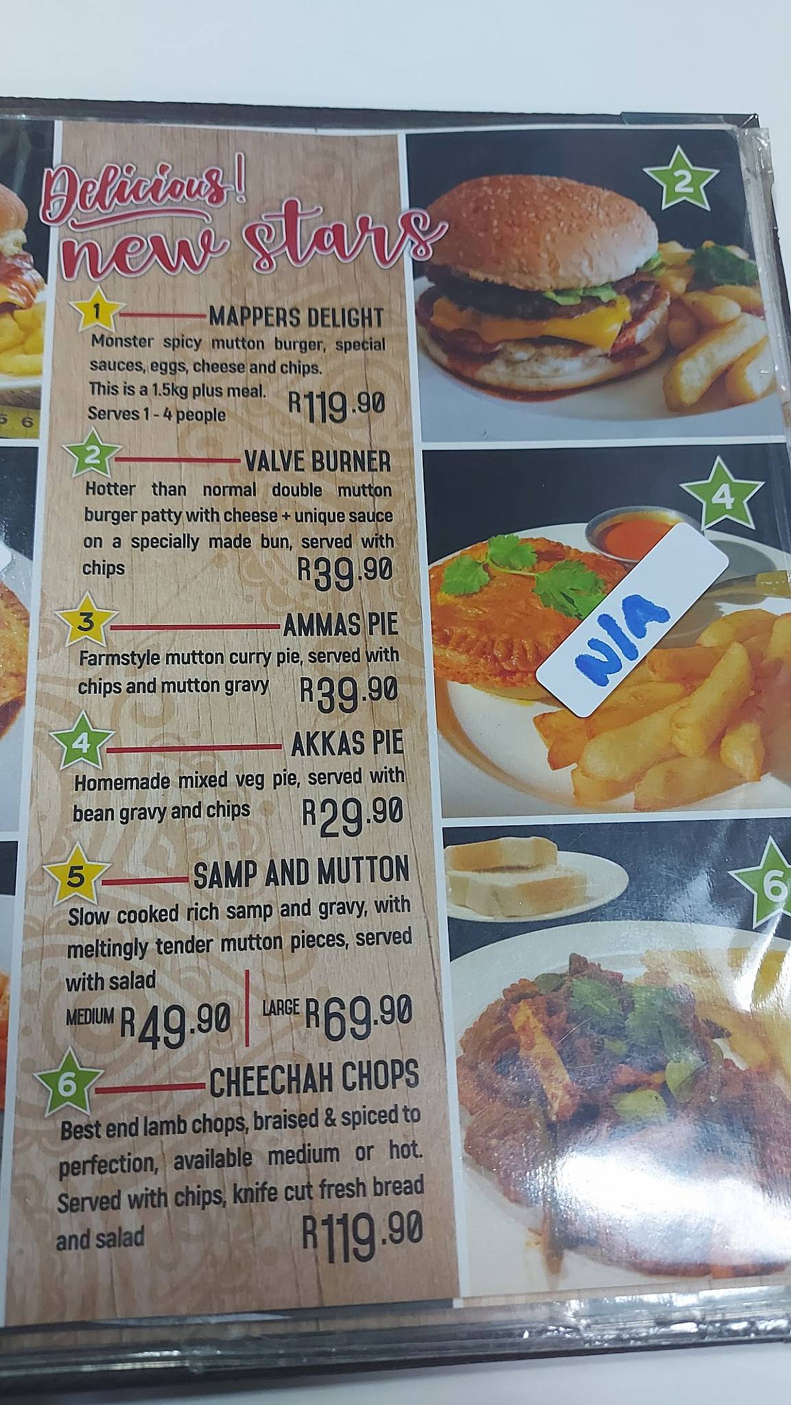 Menu at CaneCutters Umhlanga restaurant, Durban, 70 Horizon Views