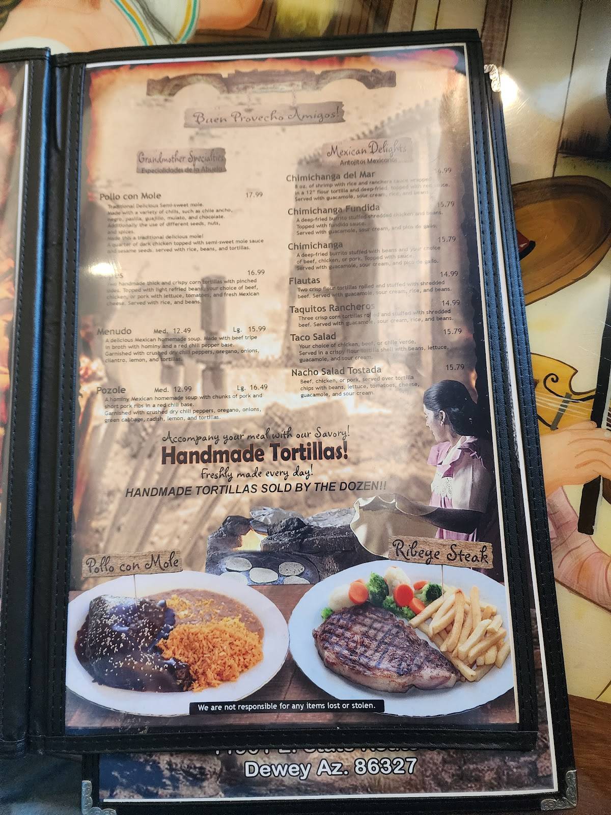 Menu at Casa Perez Mexican Restaurant, Prescott Valley, AZ69