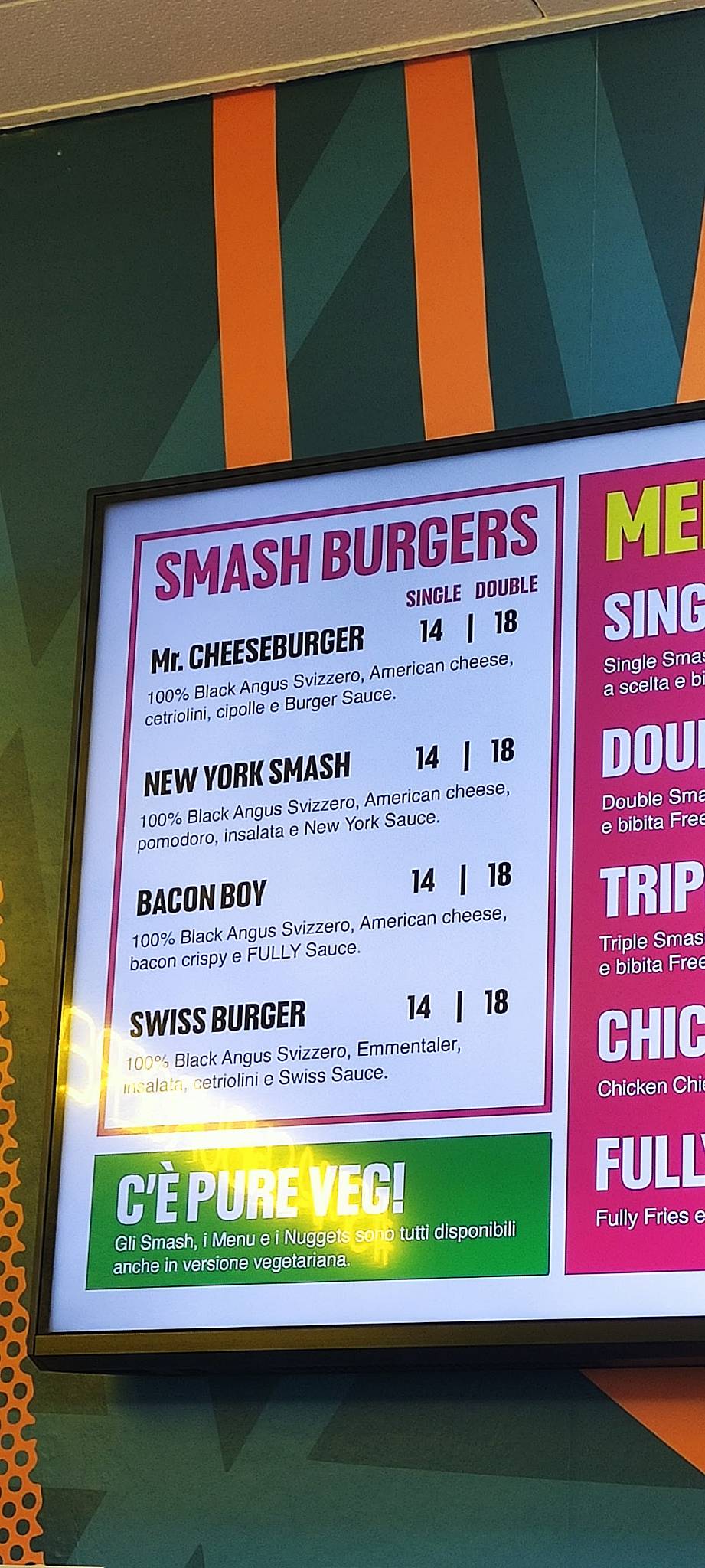 Menu da FULLY Burgers And Fries, Lugano