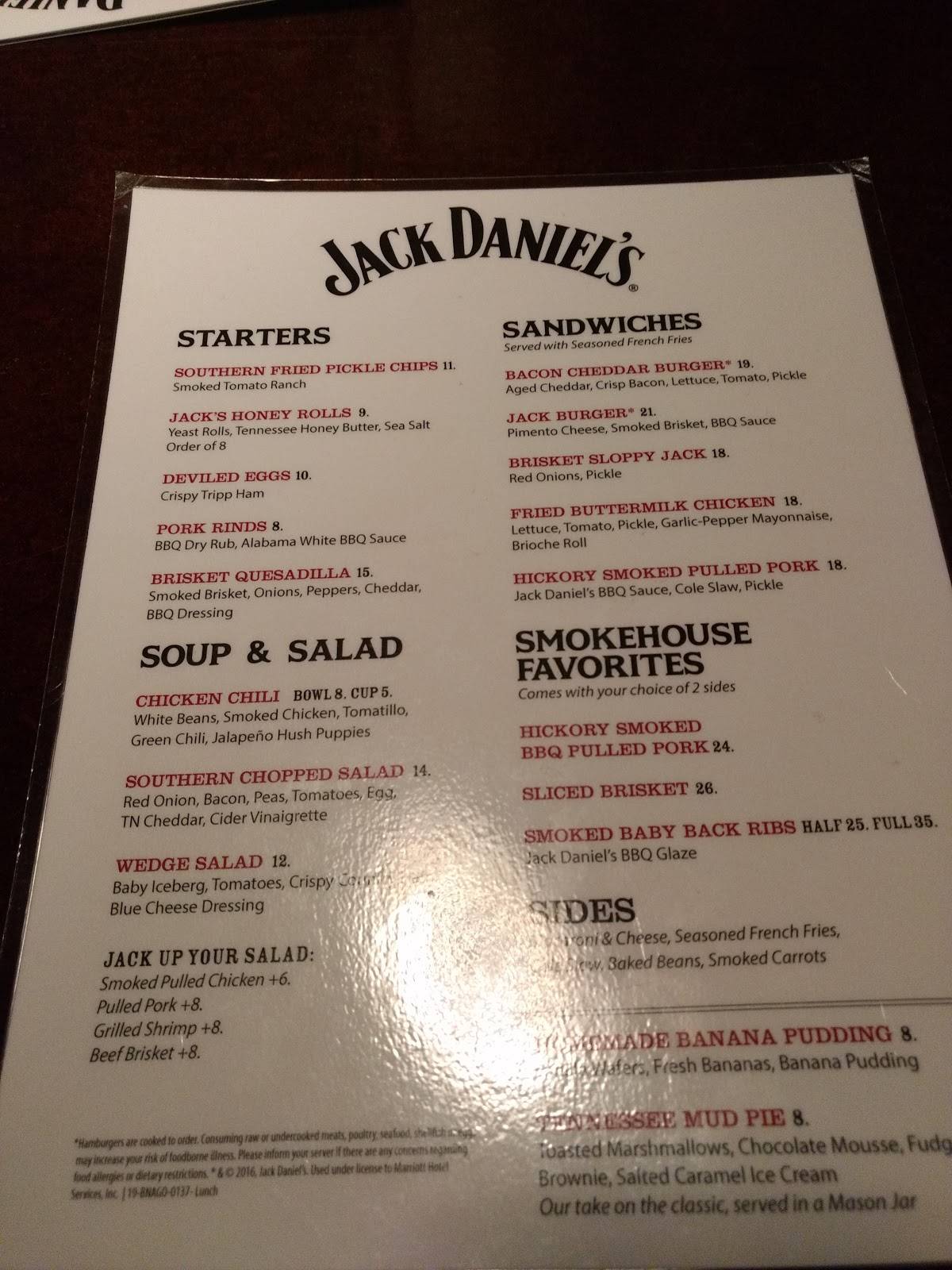 Menu at Jack Daniel #39 s restaurant Nashville Opryland Dr Menu at Jack Daniel #39 s restaurant Nashville Opryland Dr