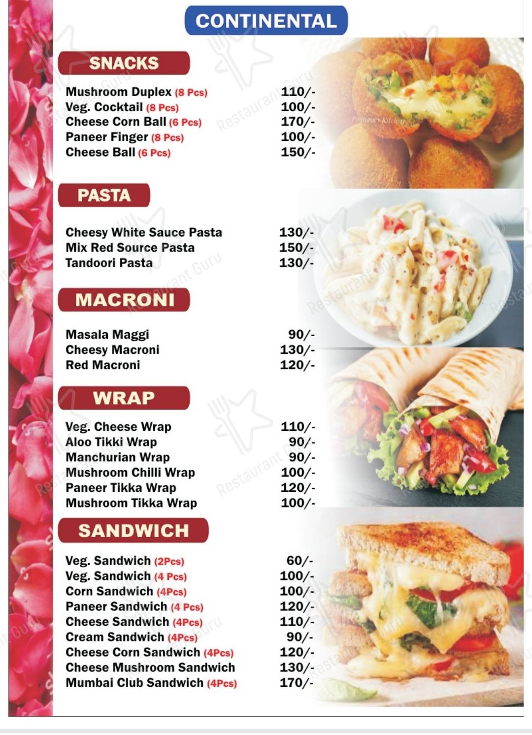 Menu at Mumbai restaurant(multicuisine), Jalandhar
