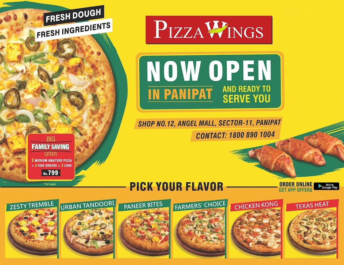 Menu at Pizza Wings Panipat, Panipat