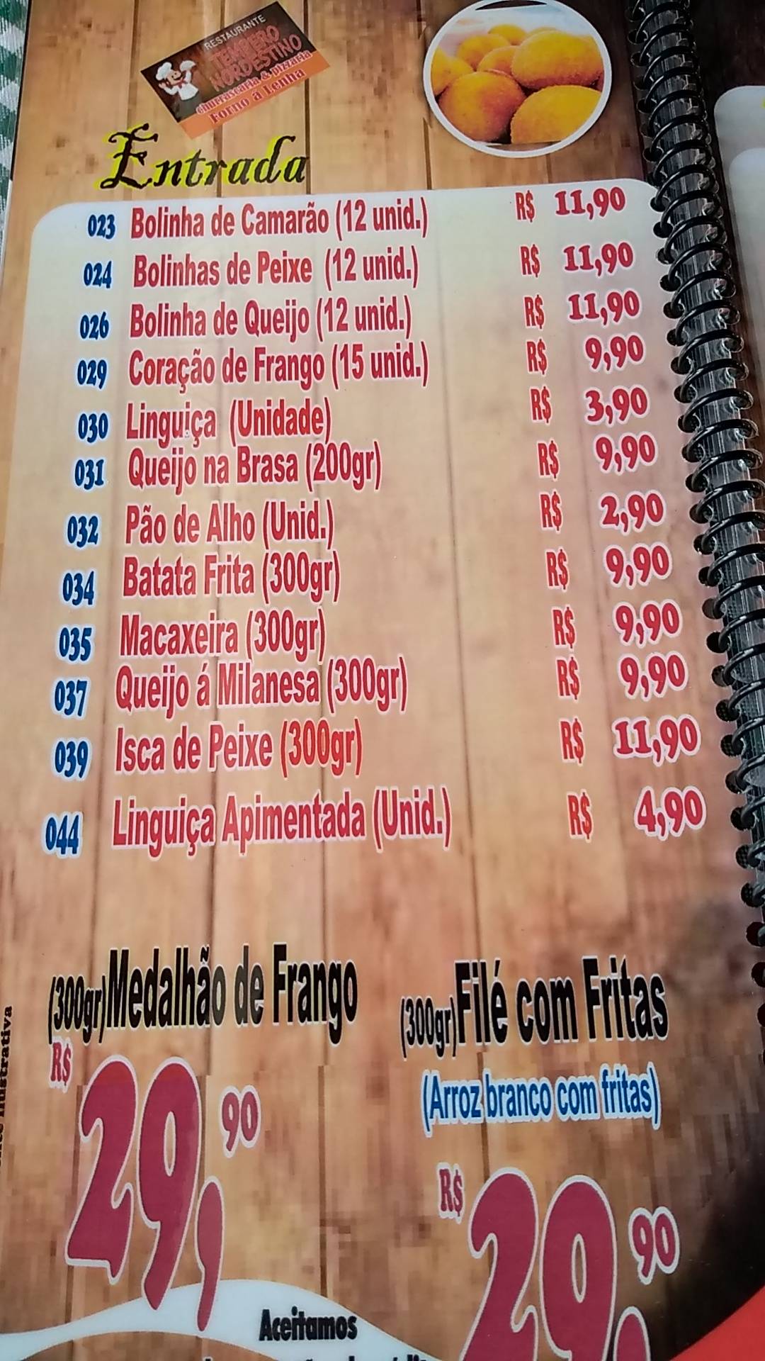 Menu Em Restaurante Tempero Nordestino Fortaleza R J Lio Lima