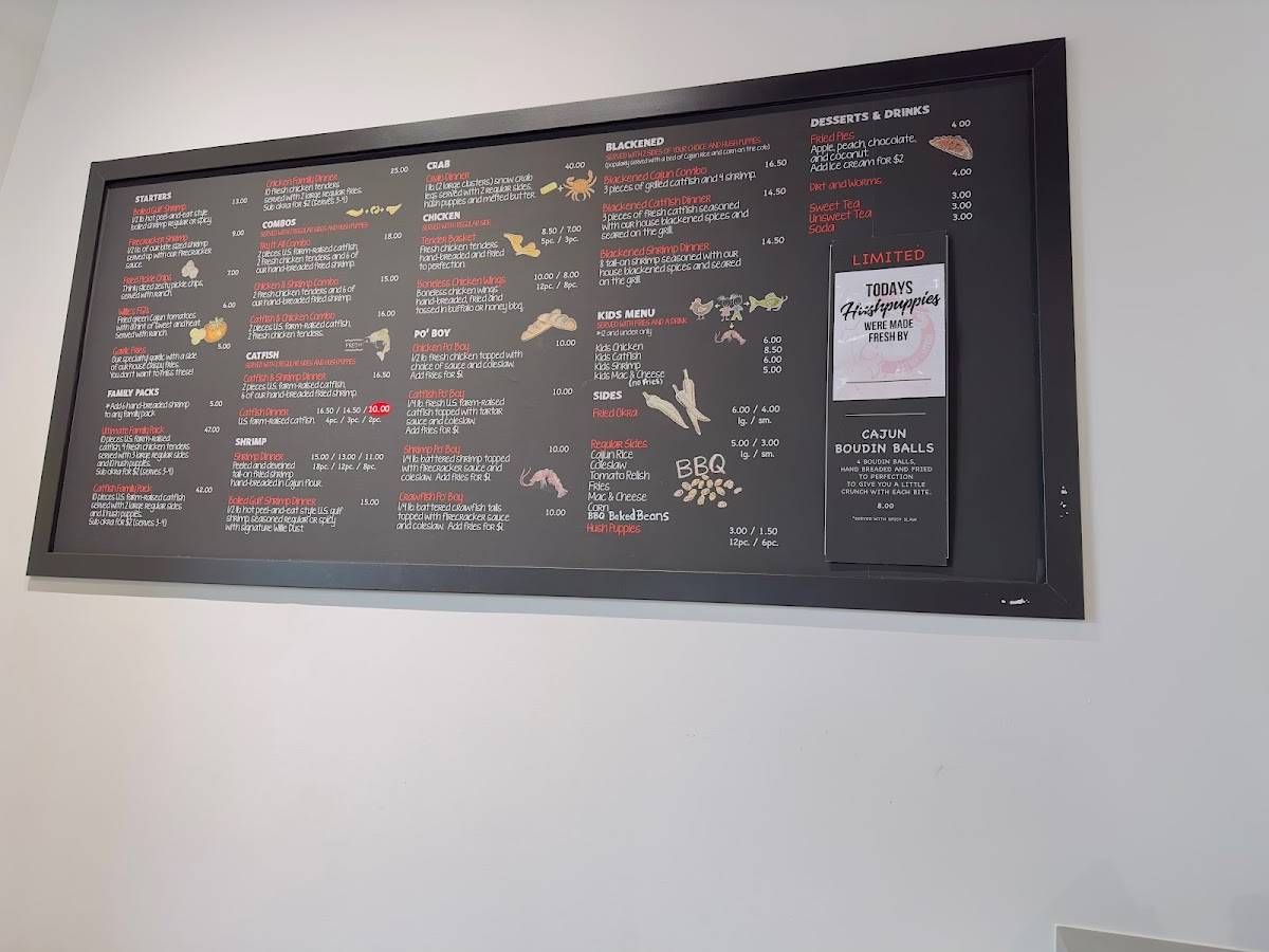 Menu at Eat My Catfish restaurant, Rogers