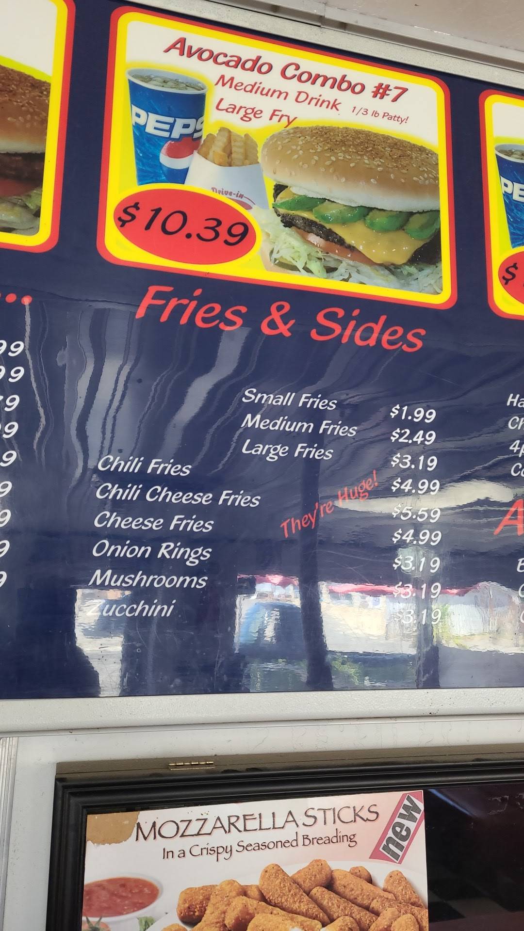 Menu at Root Beer King restaurant, Lamont, Main St