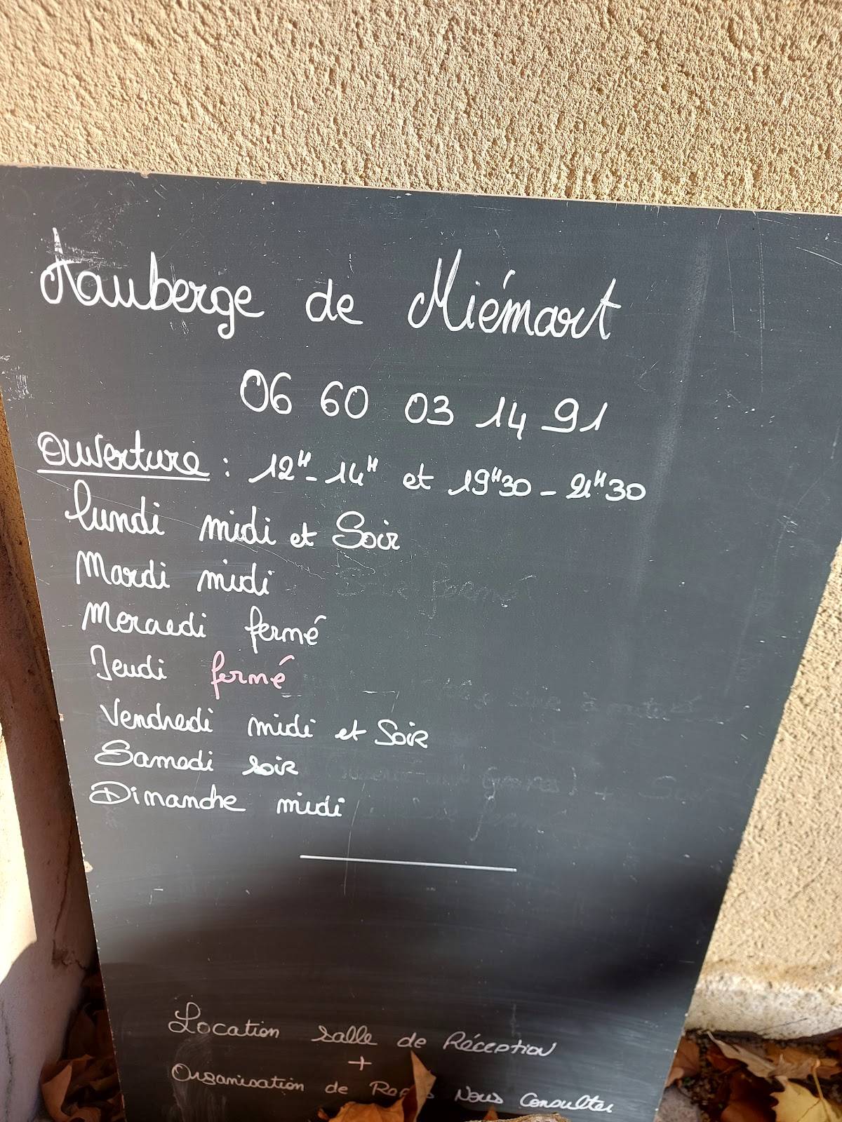 Menu au Auberge de Miemart restaurant, Roquemaure