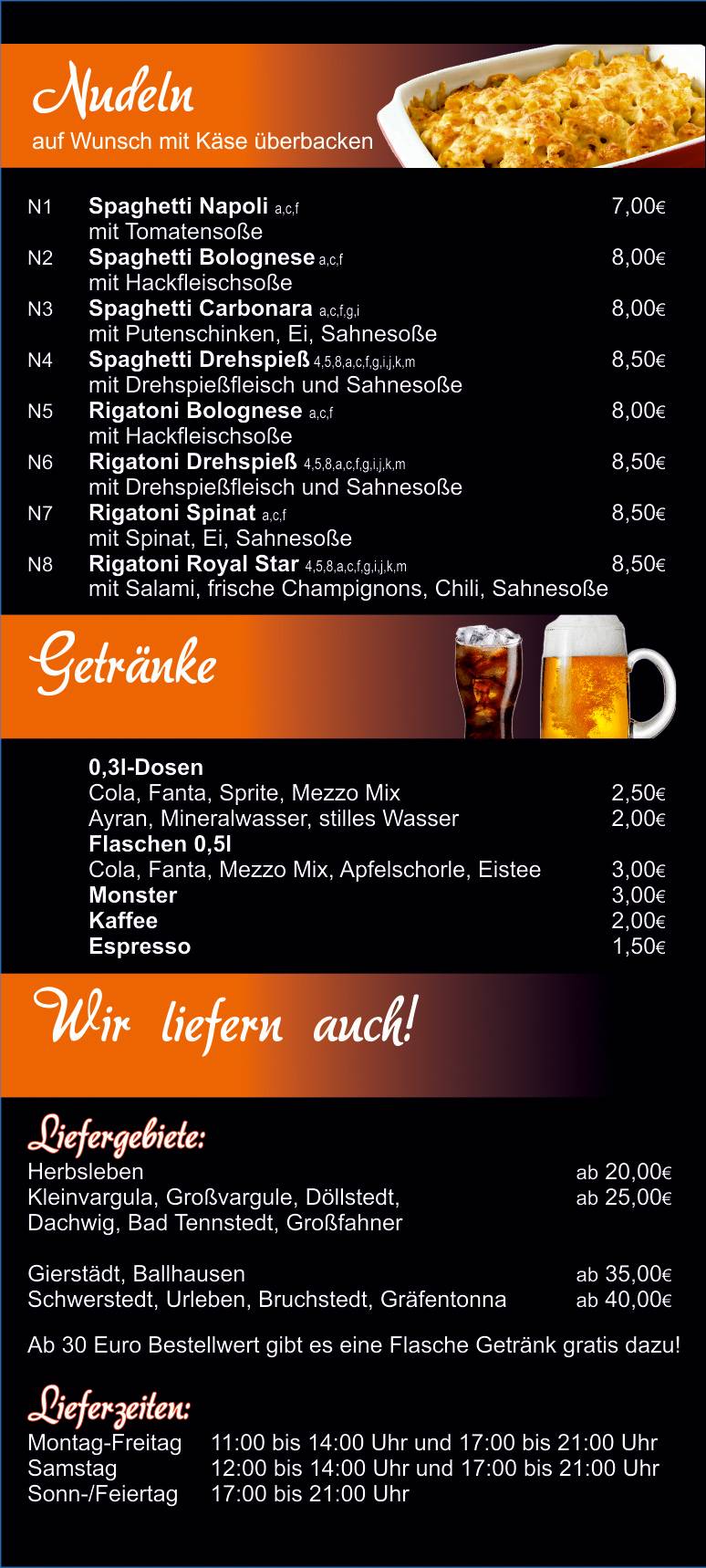 Speisekarte Von Royalstar D Ner Kebab Pub Bar Herbsleben