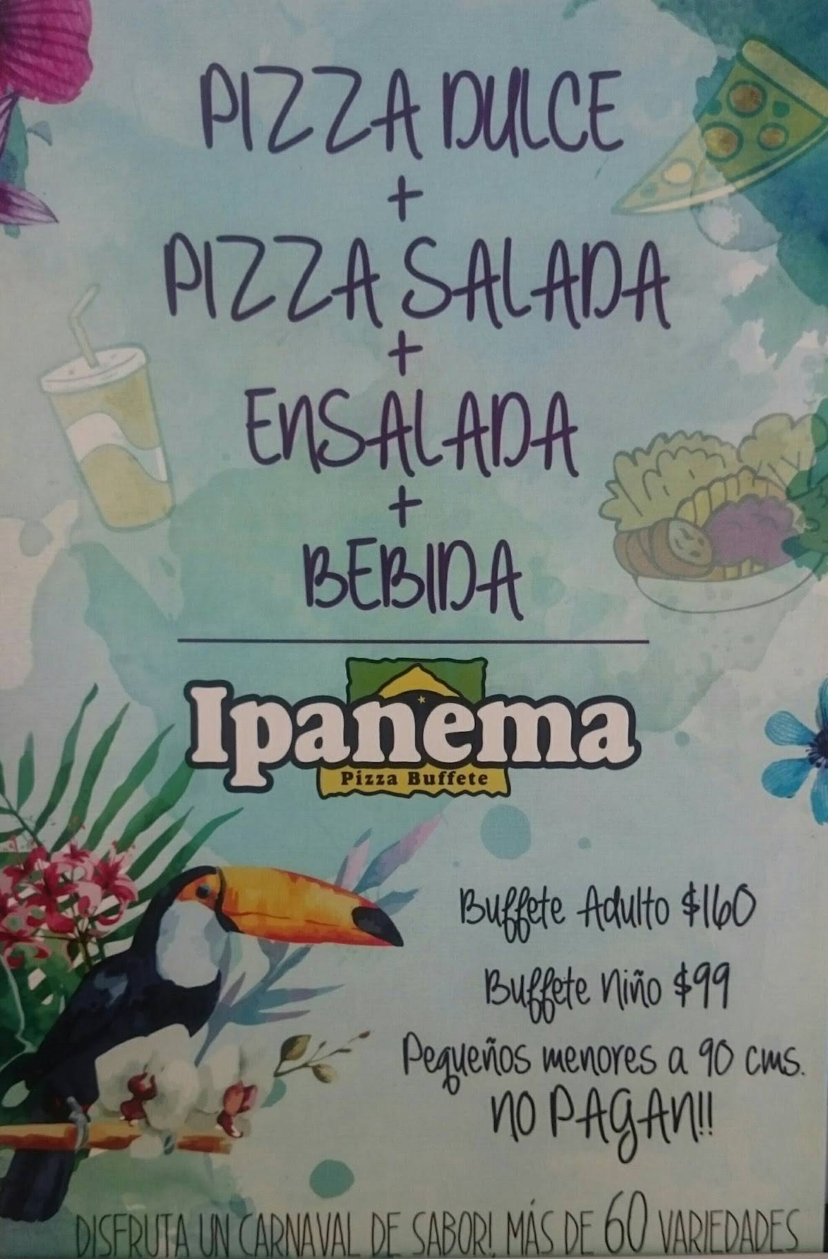 Carta de pizzería Ipanema Pizza Buffete, Santiago de Querétaro