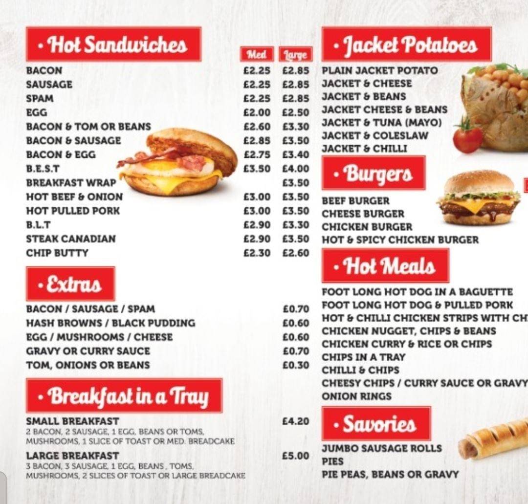 Menu at Snack Attack restaurant, Normanton, 304 Castleford Rd