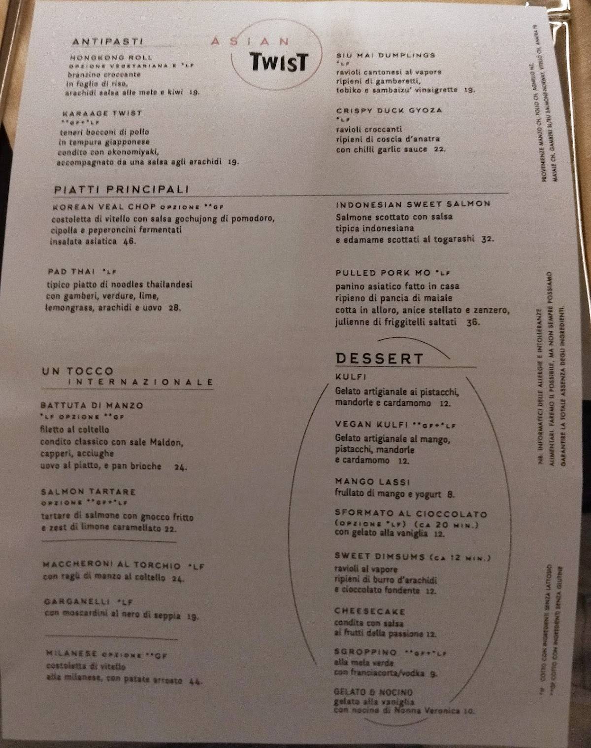 Menu da Tabla, Indian & Asian Cuisines, Collina d'Oro