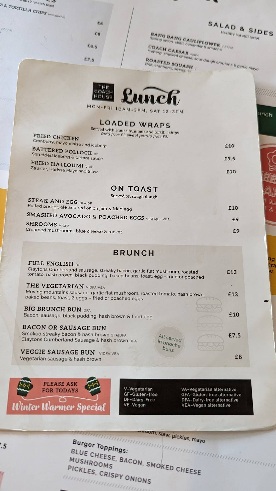 Menu at The Coach House pub & bar, Potton