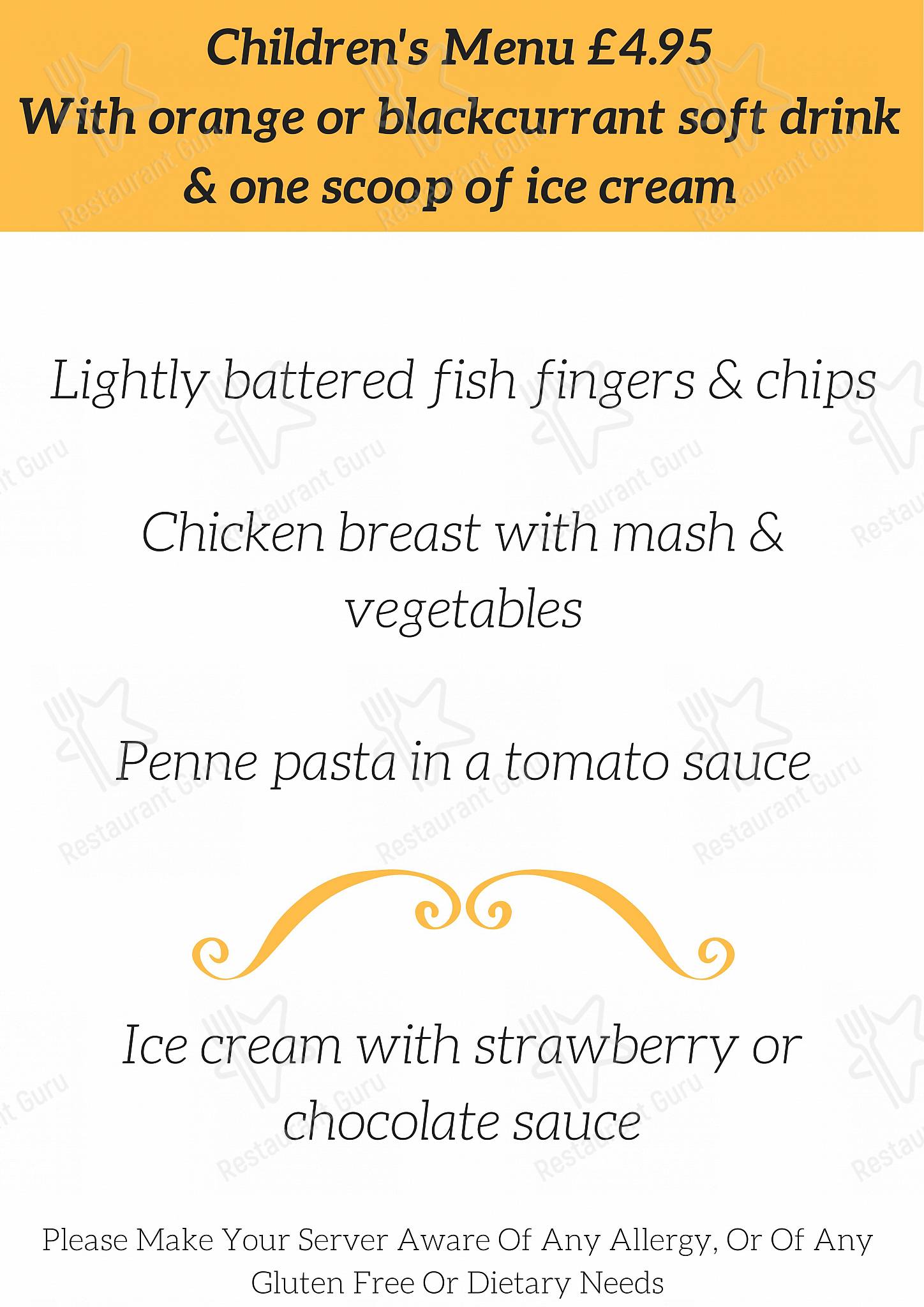 Menu at Theatre Street Bar & Grill, Preston, 3B Theatre St