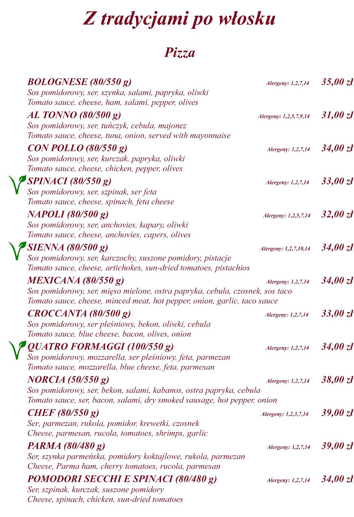 Menu at Trattoria Donatello - Pizzeria Poznań Grunwald, Poznań ...