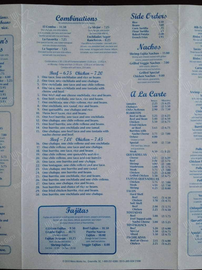 Puerto Nuevo Mexican & Seafood Restaurant menu