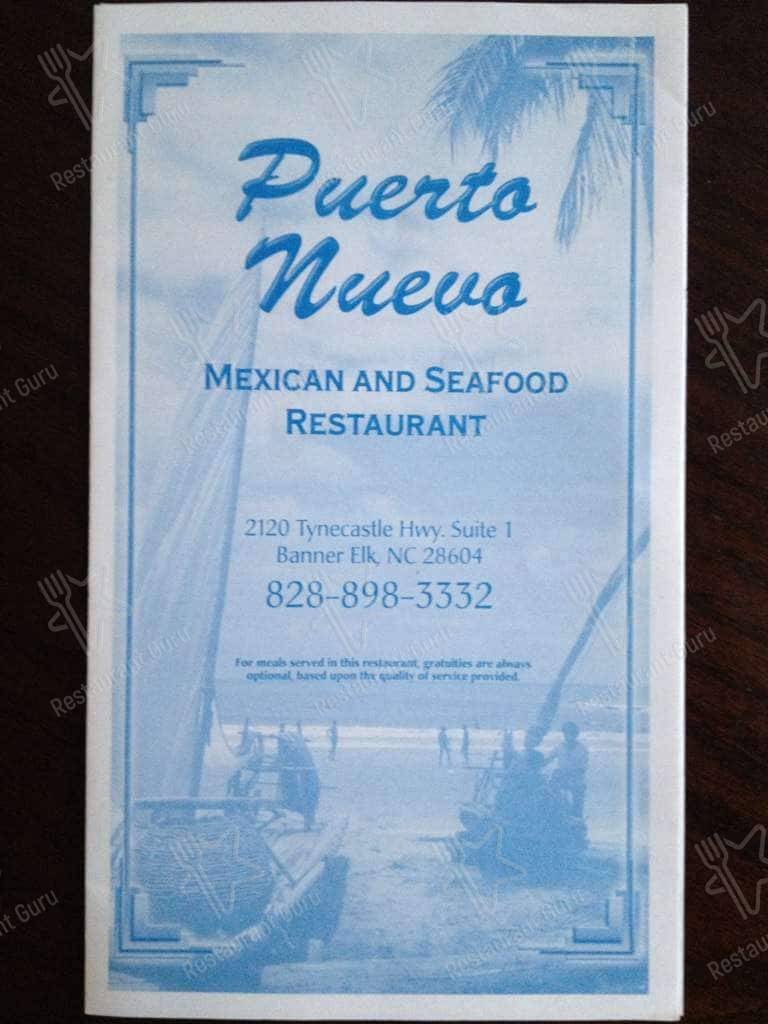 Puerto Nuevo Mexican & Seafood Restaurant menu