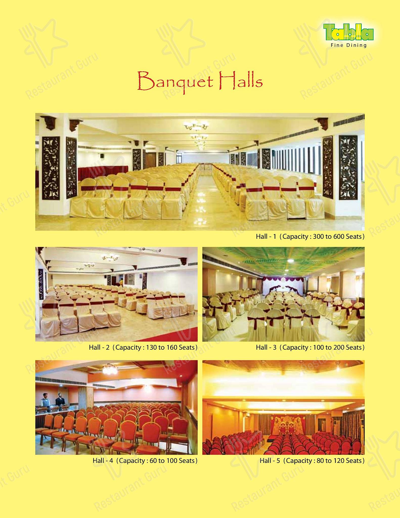 Menu at Tabla Restaurant & Banquet, Hyderabad, 2nd Floor