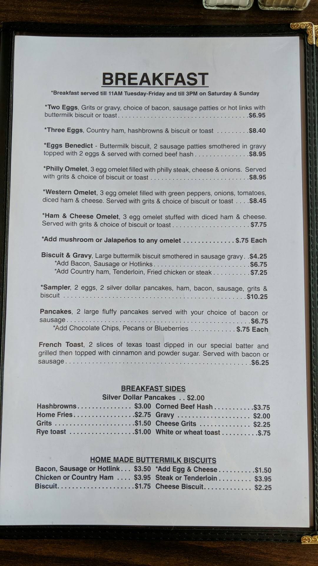 Menu at Sautee Trail Cafe, USA