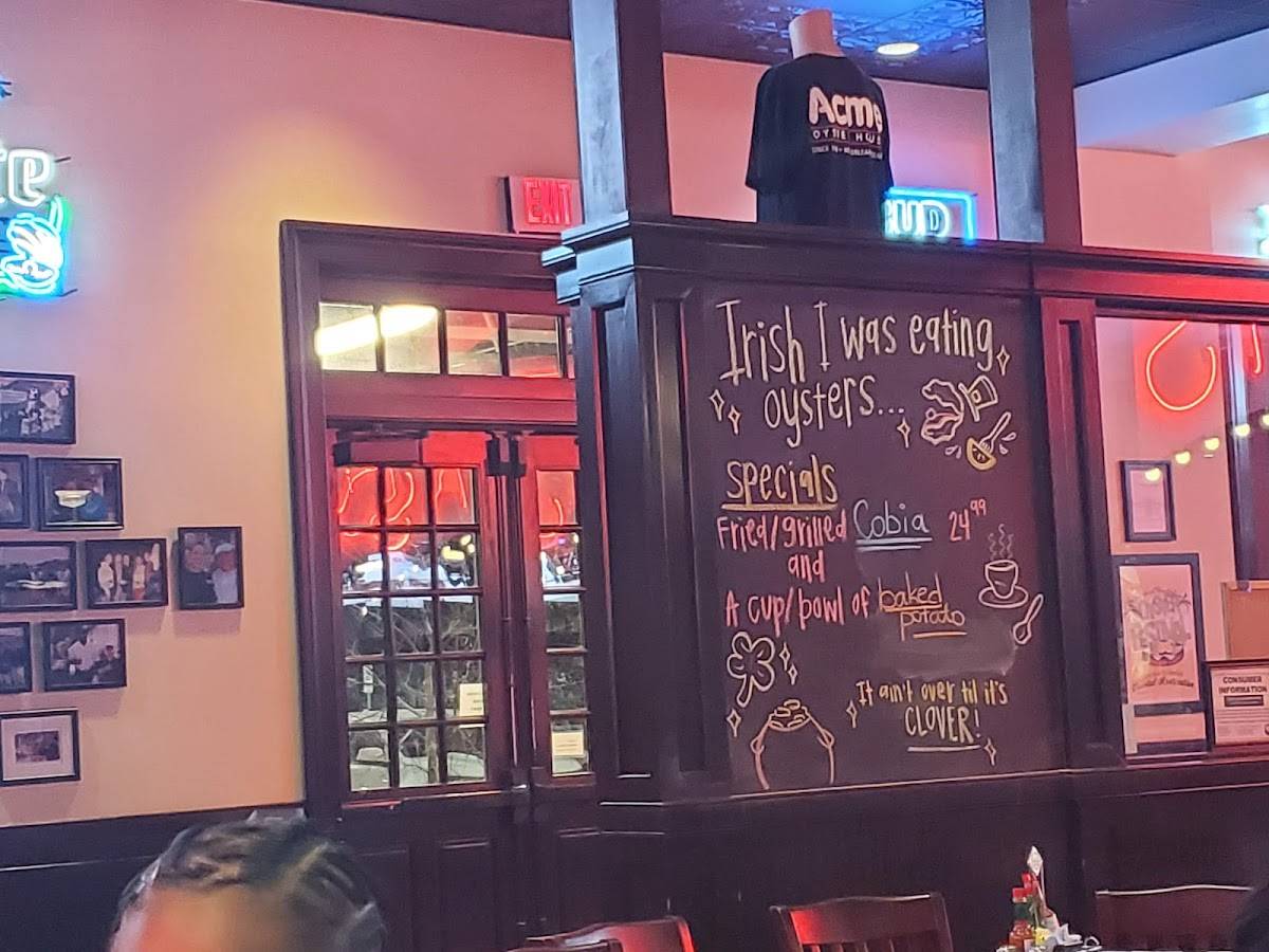 Menu at Acme Oyster House restaurant, Miramar Beach, 90 Seascape Dr
