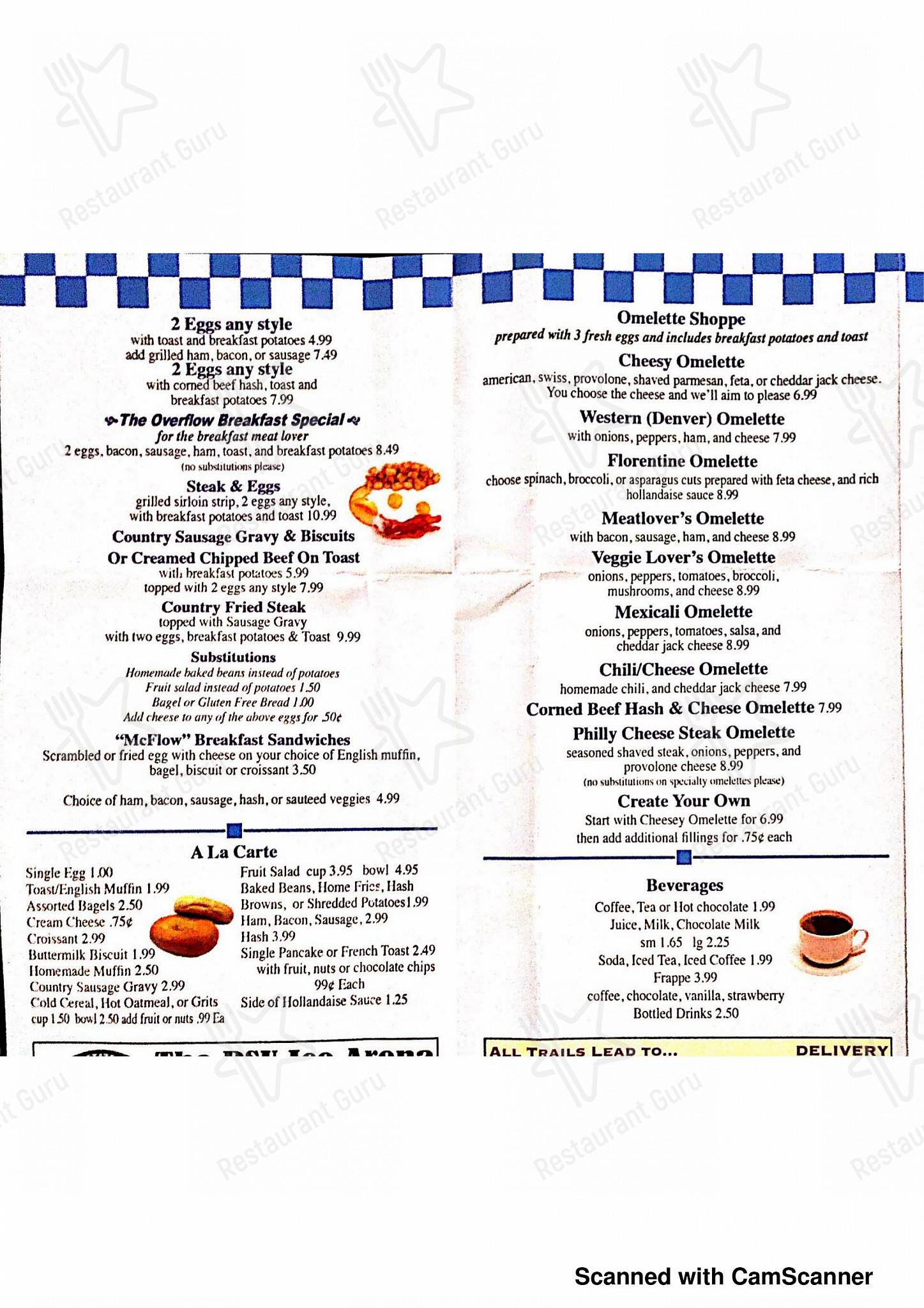 Menu at Annie's Overflow Restaurant, Holderness, 138 NH175A