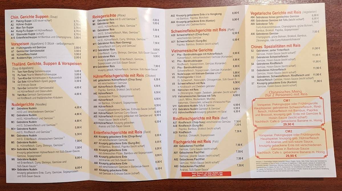 Menu at Asia Bistro - Kim Hoa restaurant, Freiberg