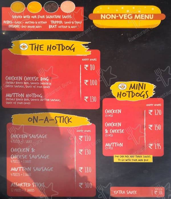 Menu at Auto Express Hot Dogs, Bengaluru, WH8R+GX9