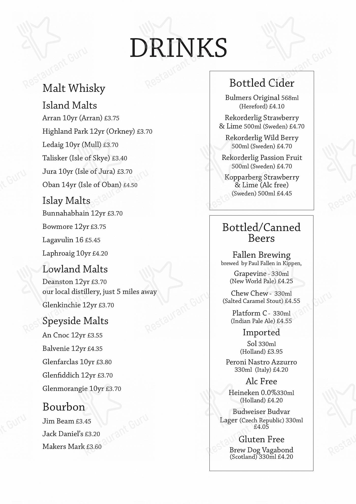 Menu at The Riverside Pub, Kitchen & Coffee House, Dunblane