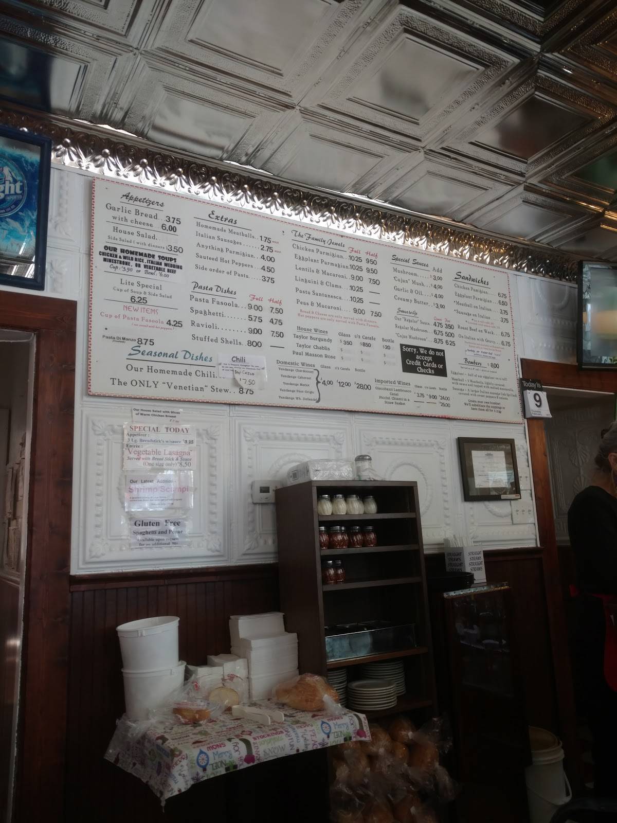 Menu at Santasiero's Restaurant, Buffalo
