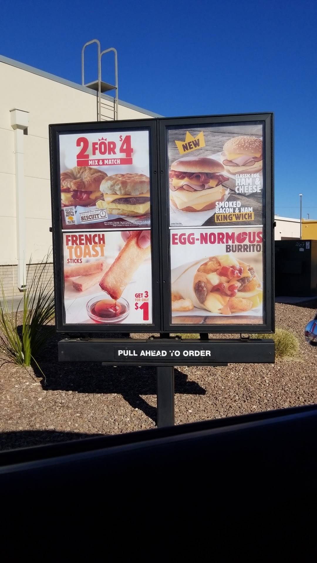 Menu at Burger King fast food, Alamogordo, 117 S White Sands Blvd